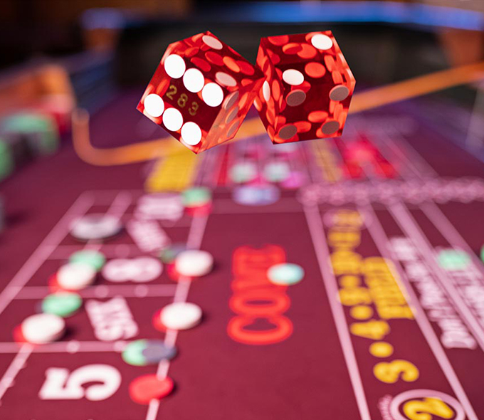 pair of dice in a game of casino craps